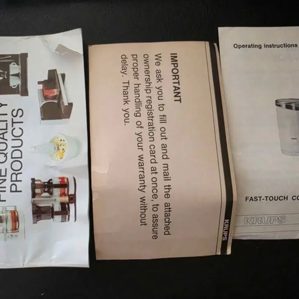 Vintage Krups Fast-Touch Coffee Mill Grinder 160W White Tested Working Box